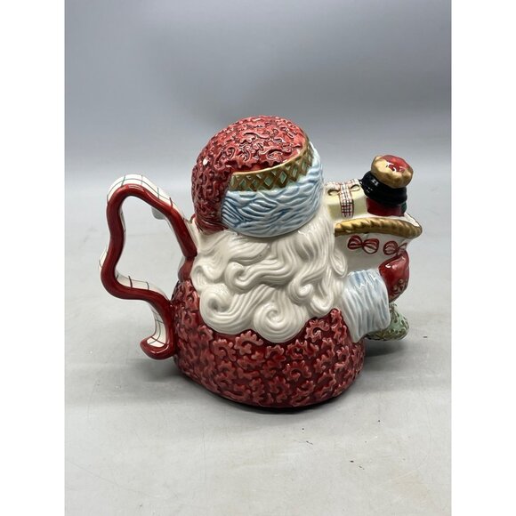 Christmas Santa tea pot & lid Avon St. Nicholas red stocking toy solider READ - Picture 6 of 8
